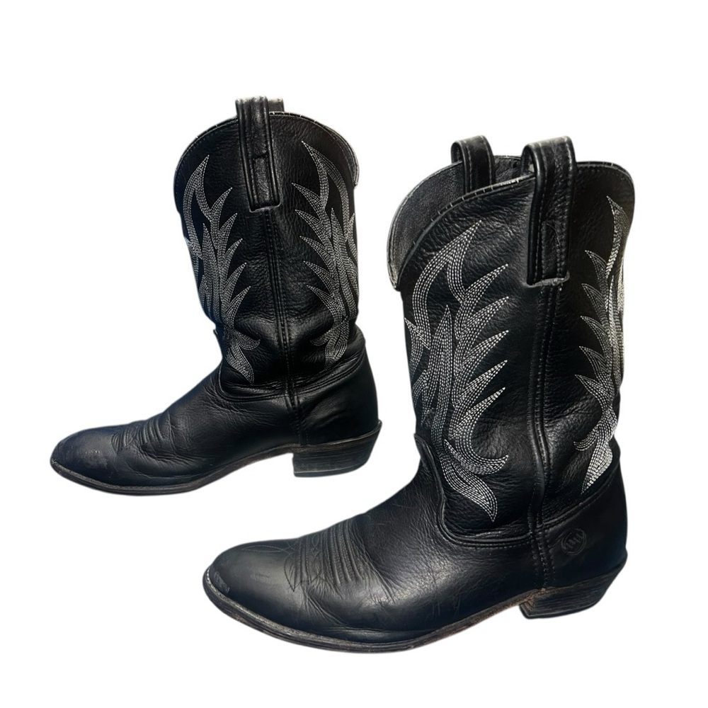 🤠 Double-H Men’s Black Leather Western Boots —  13 D Made in USA‎